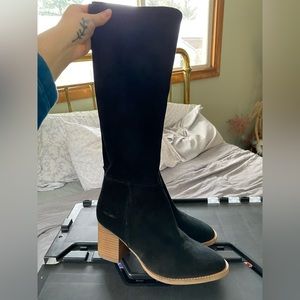 Blondo Black Suede Heeled Boots